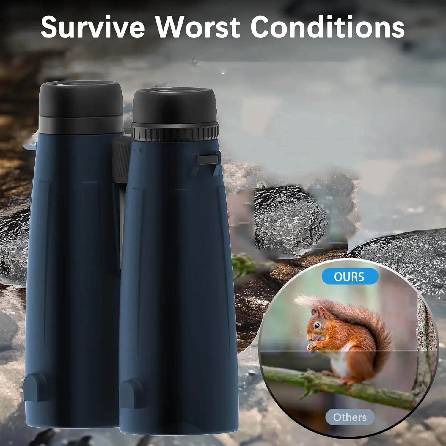 10X50 blue binoculars, beautiful in appearance, suitable for hiking, field exploration, sporting events, and starry sky observat
