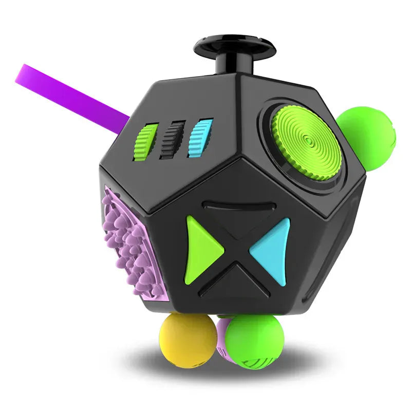 12-Sided Fidget Cube - Ultimate Stress Relief Toy for Anxiety, ADHD & Focus