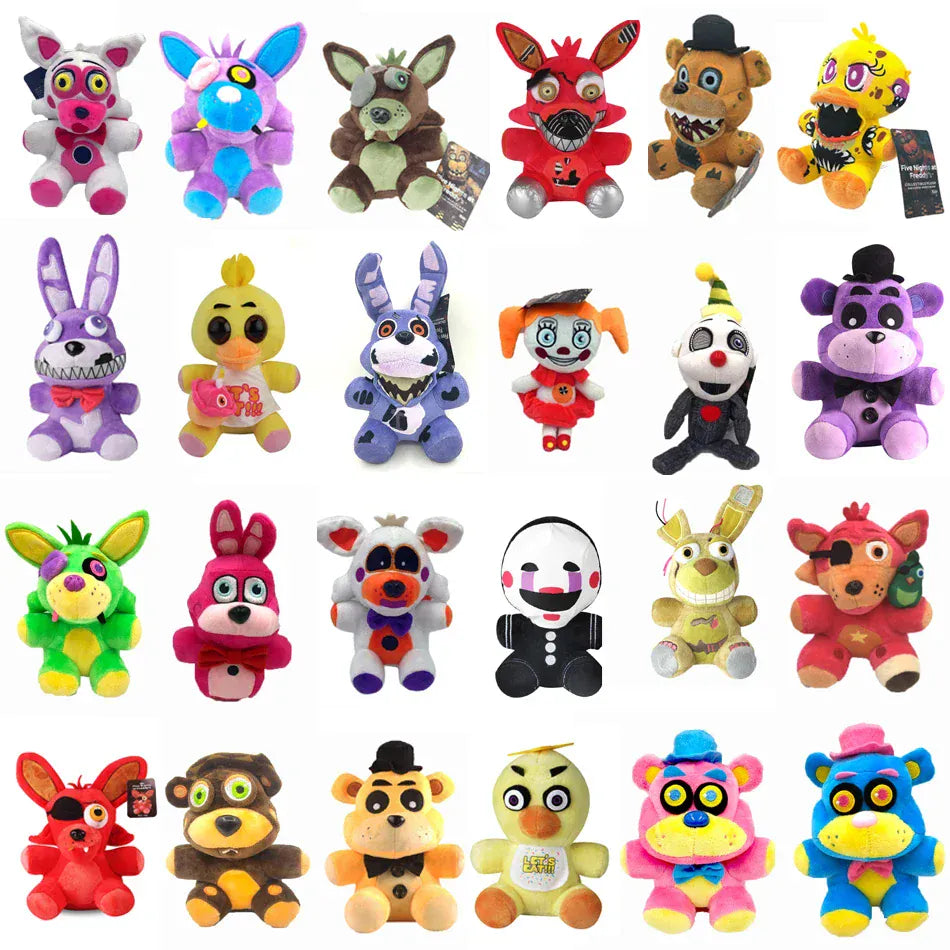 18cm FNAF Stuffed Plush Toys Freddy Fazbear Bear Foxy Rabbit Bonnie Chica Peluche Juguetes 5 Nights At Freddy Plushie Toys Gifts