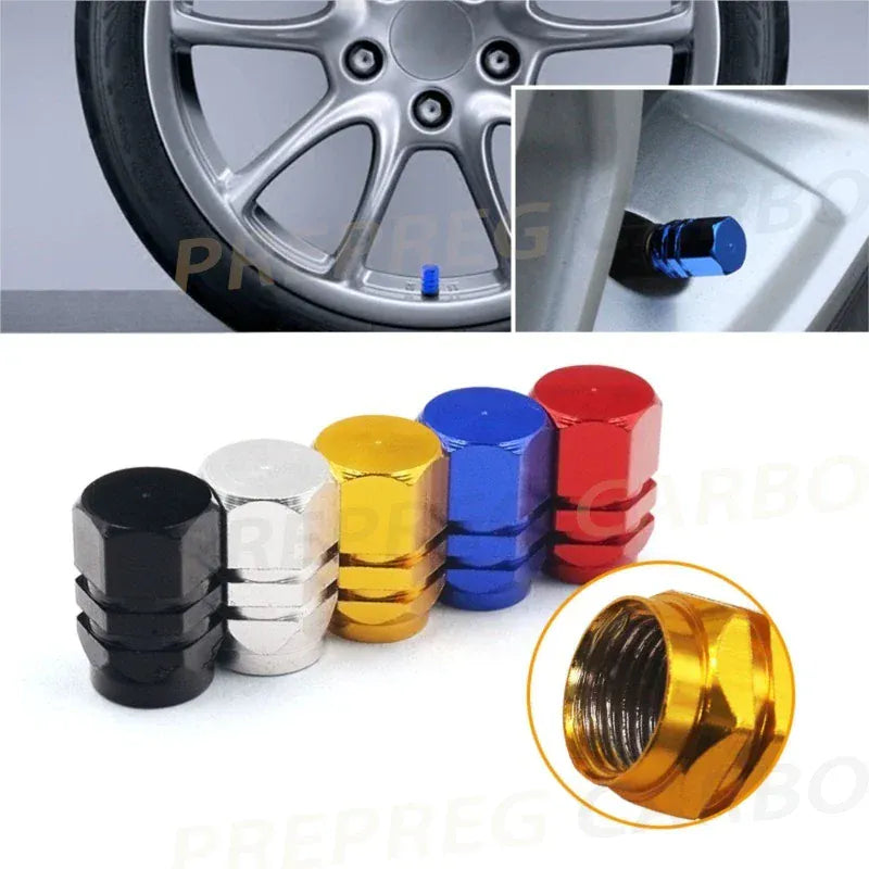 4Pcs Car Tire Valve Stems Cap Knurling Style Tire Valve Cap Aluminum Tire Wheel Stem Air Valve Cap Car Accessories