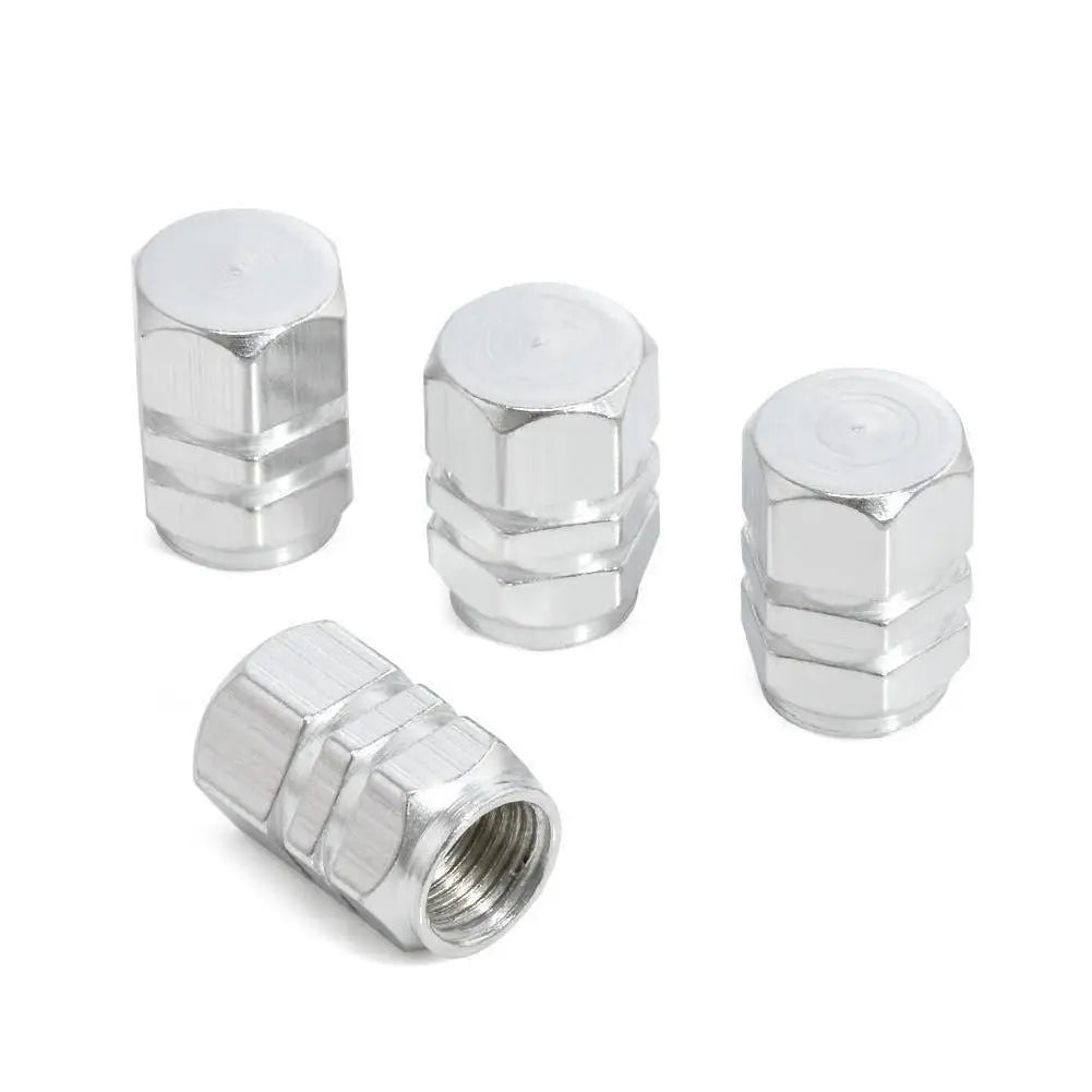 4Pcs Car Tire Valve Stems Cap Knurling Style Tire Valve Cap Aluminum Tire Wheel Stem Air Valve Cap Car Universal Accessories