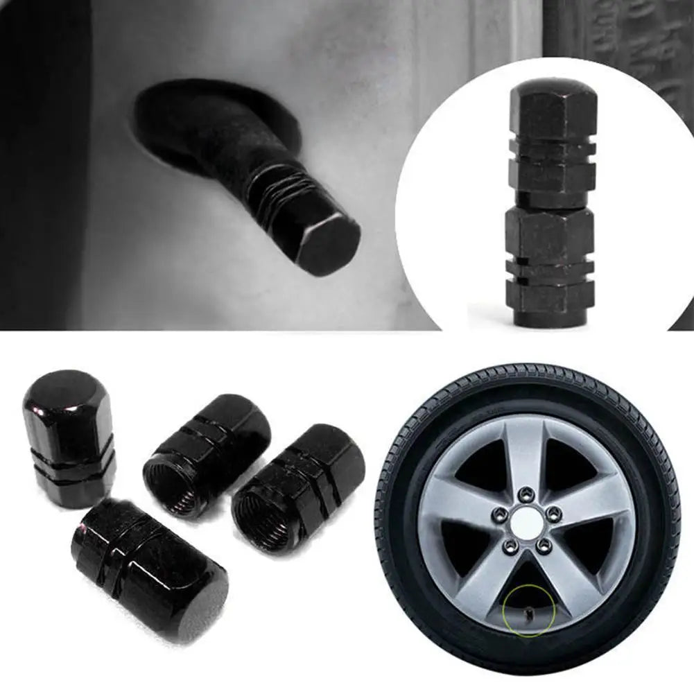 4Pcs Car Tire Valve Stems Cap Knurling Style Tire Valve Cap Aluminum Tire Wheel Stem Air Valve Cap Car Universal Accessories