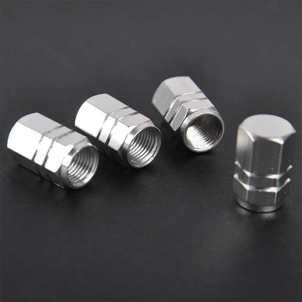 4Pcs Car Tire Valve Stems Cap Knurling Style Tire Valve Cap Aluminum Tire Wheel Stem Air Valve Cap Car Universal Accessories