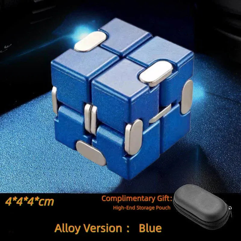 Alloy Infinity Cube Fidget Toy Ultra-Durable Sensory Stress Reliever for Adults & Kids Anxiety Relief Gift