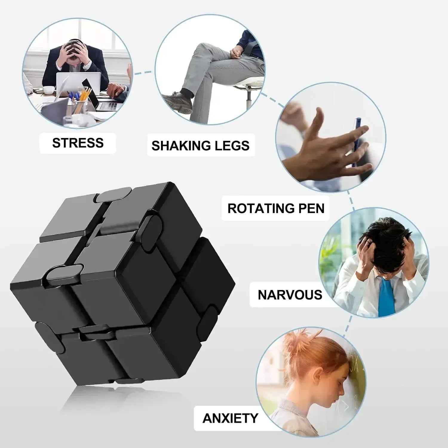 Alloy Infinity Cube Fidget Toy Ultra-Durable Sensory Stress Reliever for Adults & Kids Anxiety Relief Gift