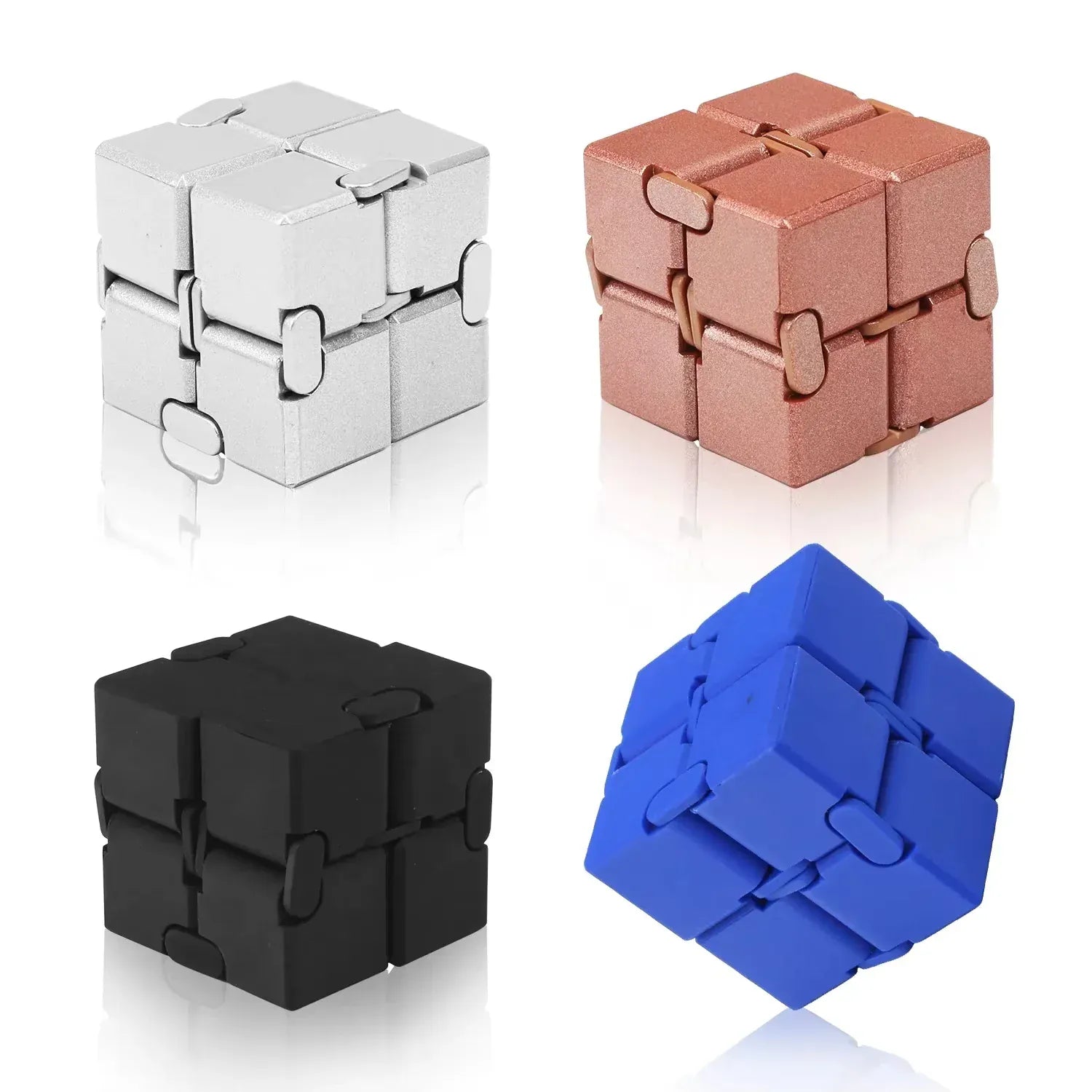 Alloy Infinity Cube Fidget Toy Ultra-Durable Sensory Stress Reliever for Adults & Kids Anxiety Relief Gift
