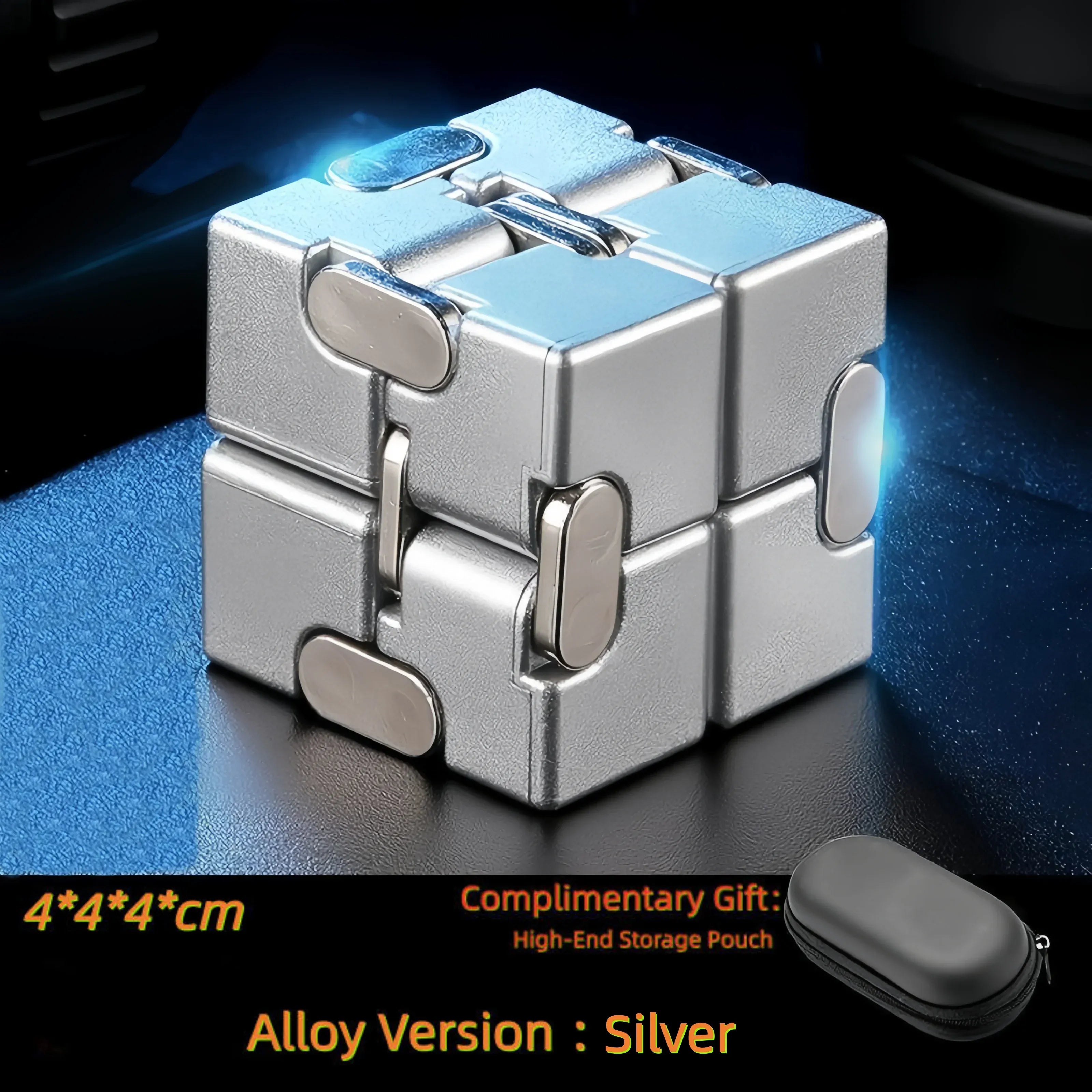 Alloy Infinity Cube Fidget Toy Ultra-Durable Sensory Stress Reliever for Adults & Kids Anxiety Relief Gift
