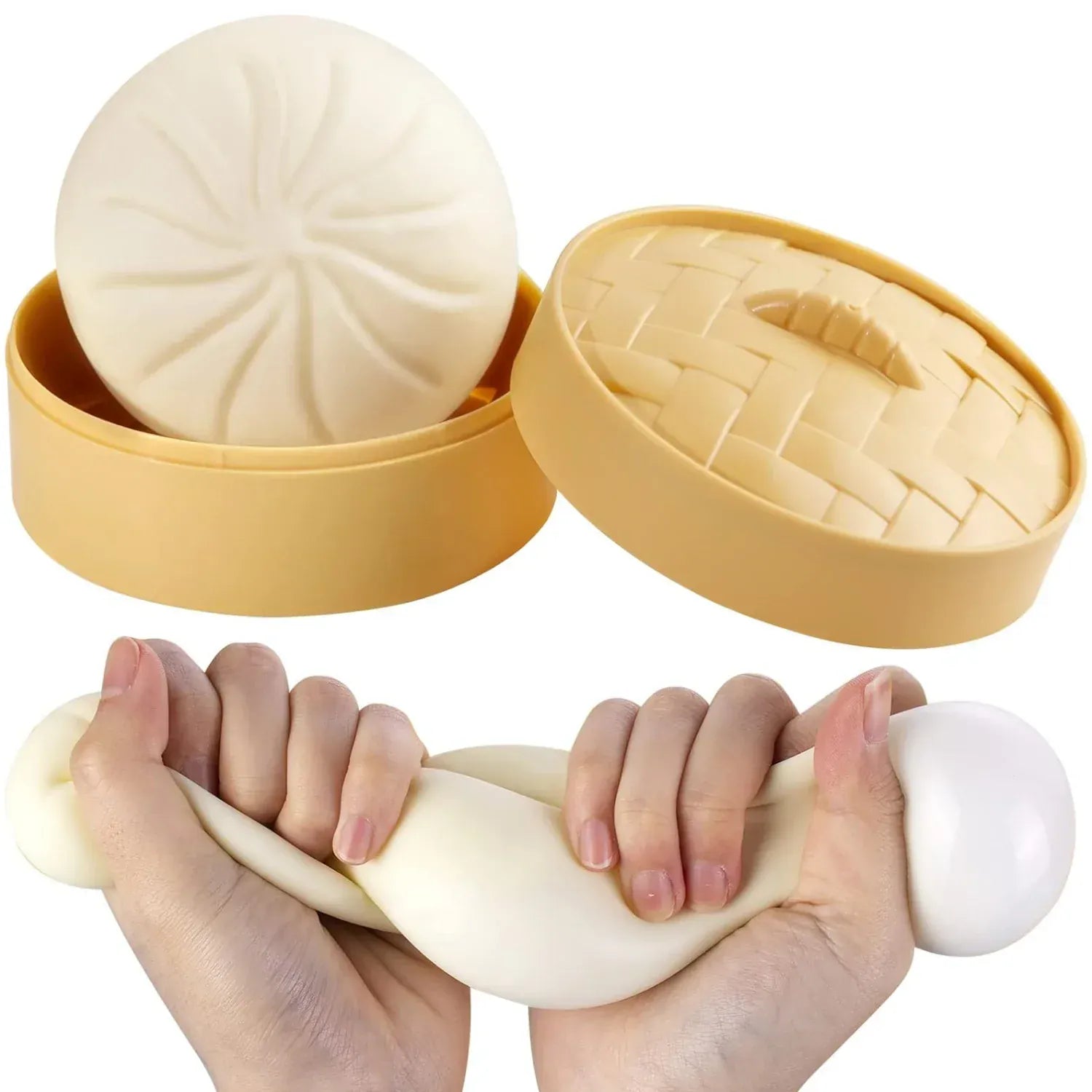 Dumpling Squishy Stress Ball with Mini Steamer - Sensory Fidget Toy
