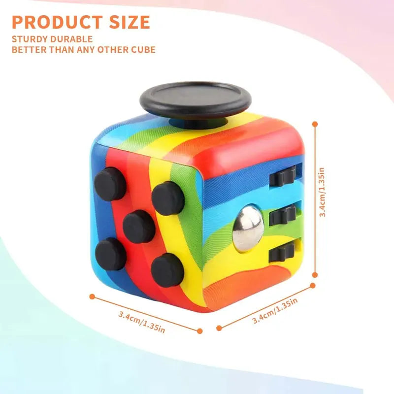 Compact Fidget Cube - Multi-Sensory Stress Relief Toy for Anxiety, ADHD & Focus