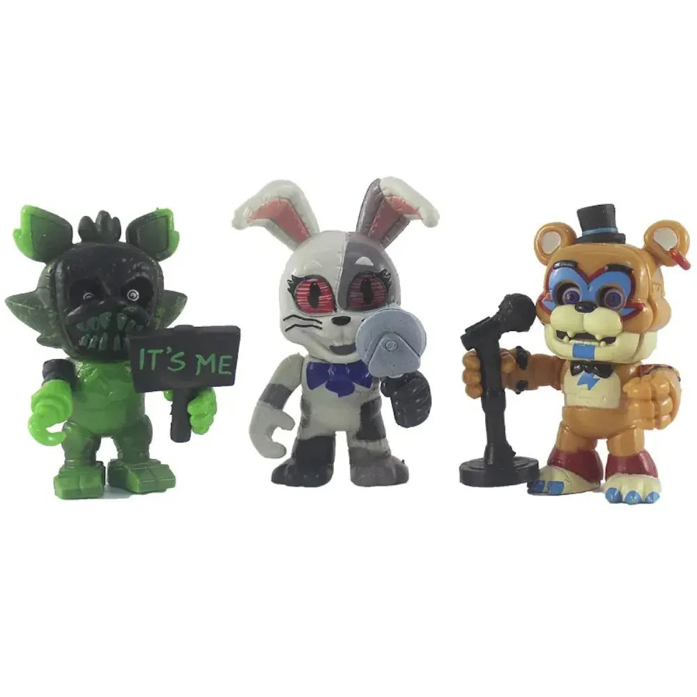 FNAF Panic Game Midnight Toy Bear Foxy Chica Fazbear Bonnie Change Masks Action Figurine Anime1 PCS Randomly Sent