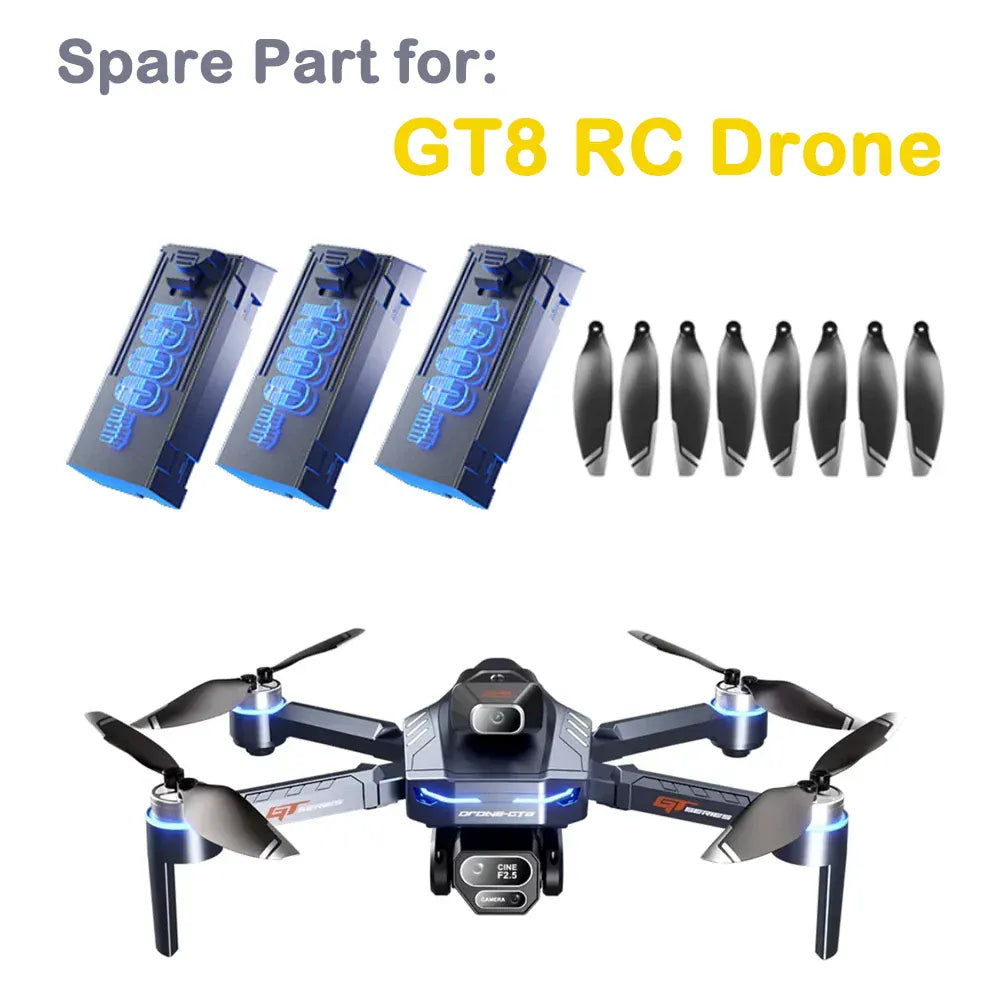 GT8 Brushless RC Drone Original Spare Part GT8 Battery 3.7V 1300mAH / Propeller Blade Spare Part Accessory