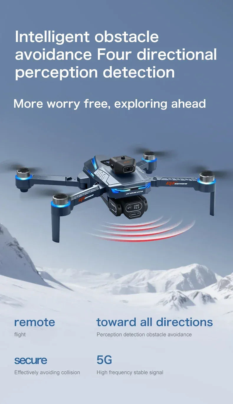 GT8 Drone 4K HD Camera Obstacle Avoidance Aerial Photography Brushless Drone with Screen Foldable RC Drone Quadcopter RTF