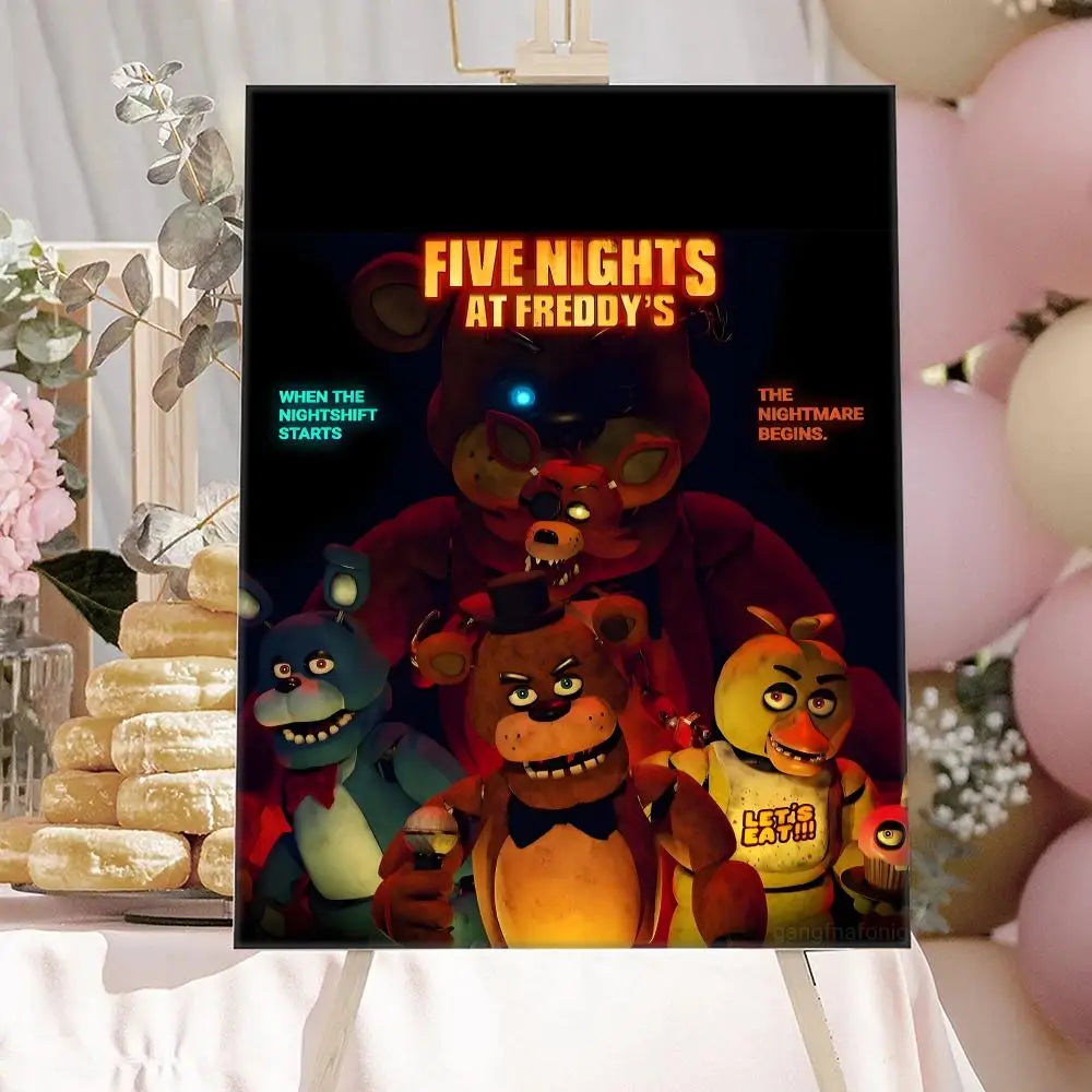 New F-F-FNAF Movie Game Poster HD Anime Hot Theme Singer/OST/Movie-Waterproof Self-Stick Home Decor