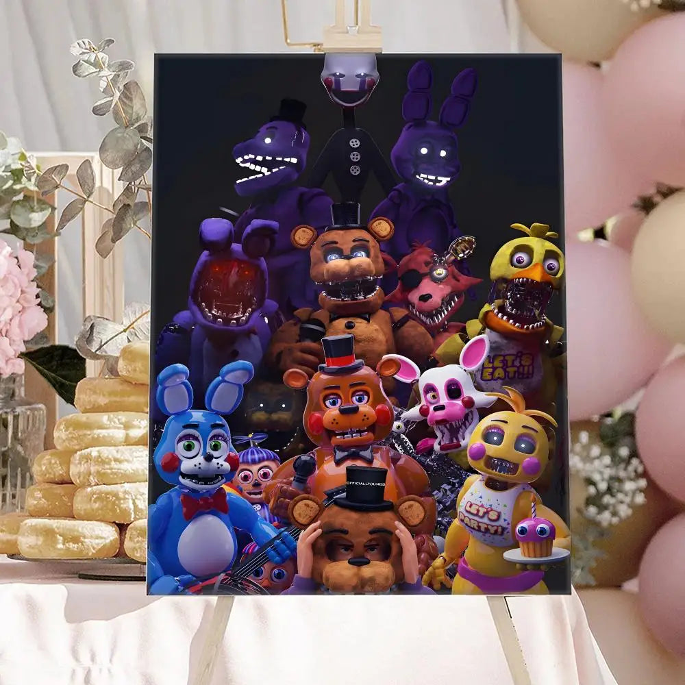 New F-F-FNAF Movie Game Poster HD Anime Hot Theme Singer/OST/Movie-Waterproof Self-Stick Home Decor