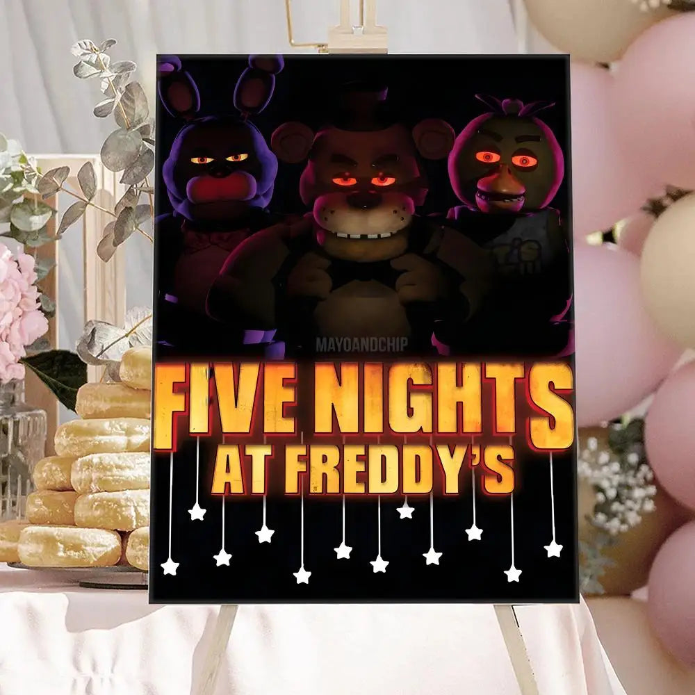 New F-F-FNAF Movie Game Poster HD Anime Hot Theme Singer/OST/Movie-Waterproof Self-Stick Home Decor