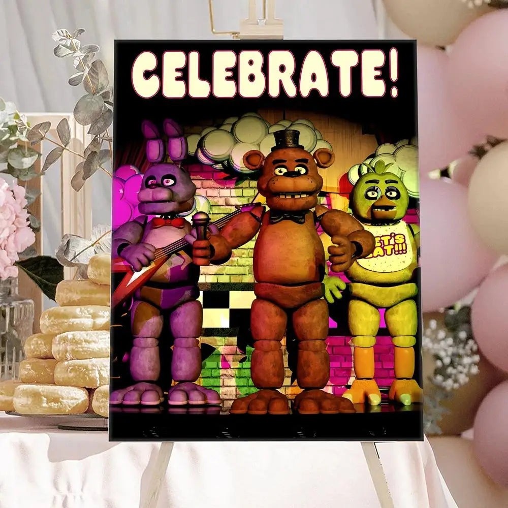 New F-F-FNAF Movie Game Poster HD Anime Hot Theme Singer/OST/Movie-Waterproof Self-Stick Home Decor