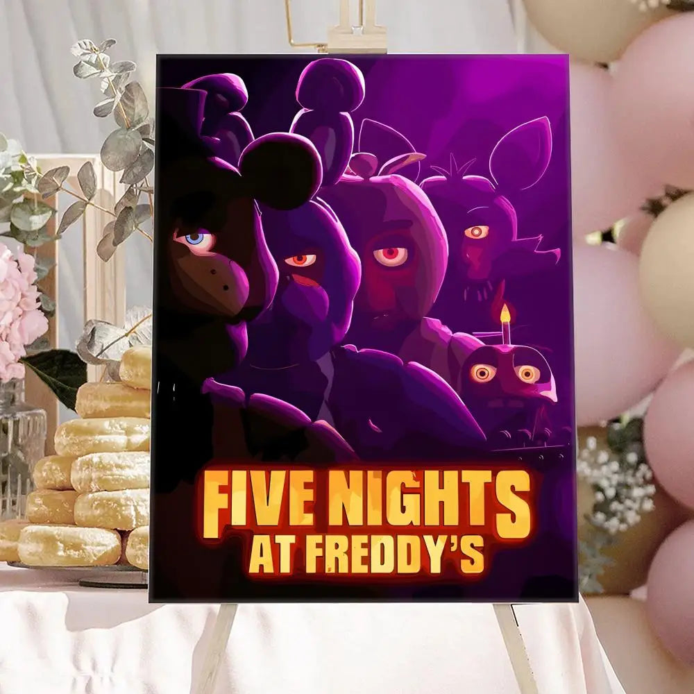 New F-F-FNAF Movie Game Poster HD Anime Hot Theme Singer/OST/Movie-Waterproof Self-Stick Home Decor