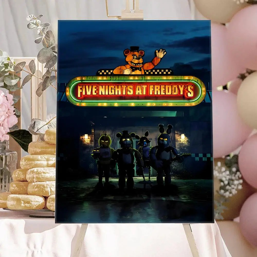 New F-F-FNAF Movie Game Poster HD Anime Hot Theme Singer/OST/Movie-Waterproof Self-Stick Home Decor