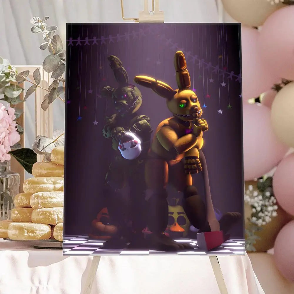 New F-F-FNAF Movie Game Poster HD Anime Hot Theme Singer/OST/Movie-Waterproof Self-Stick Home Decor