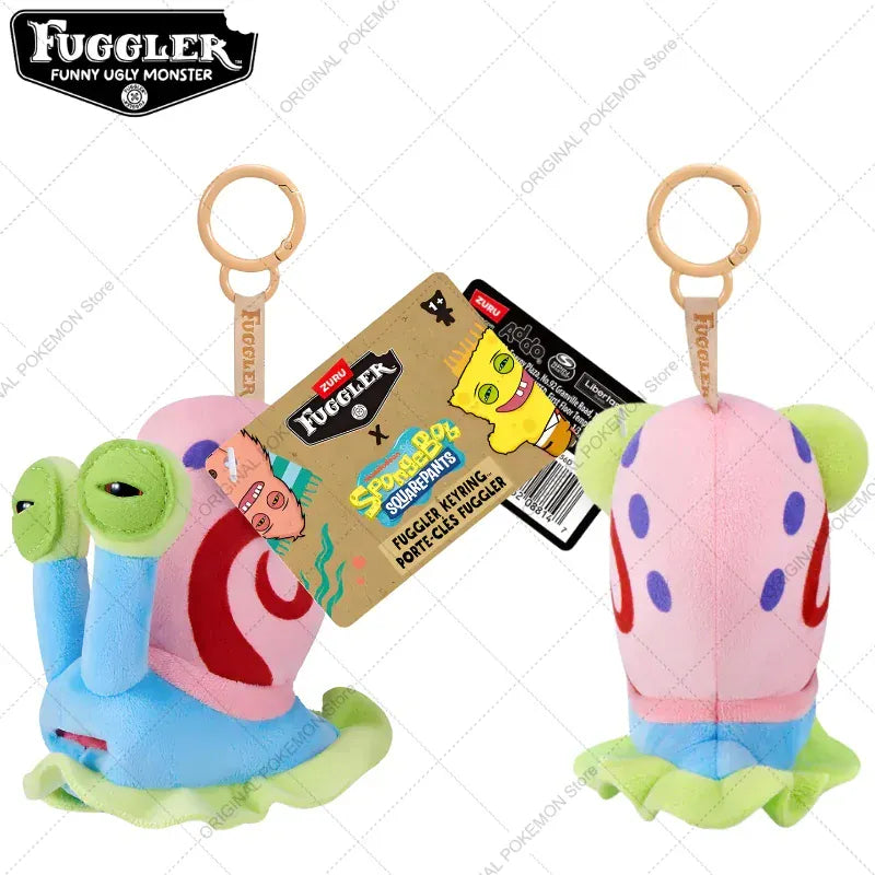 Original Fuggler Funny Ugly Teeth Monster Plush Toys Keychain Fugglers SpongeBob SquarePants Series Peluche Doll Key Rings Gifts