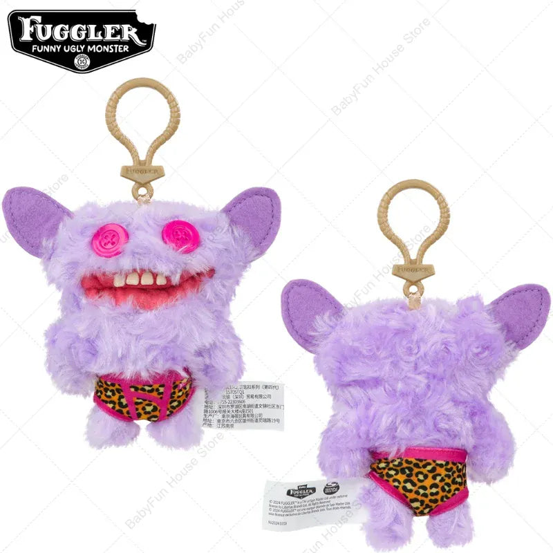 Original Fuggler Ugly Teeth Monsters Plush Toys Keychains Fugglers Wide Eyed Weirdo Annoyed Alien Rabbit Peluche Dolls Pendants