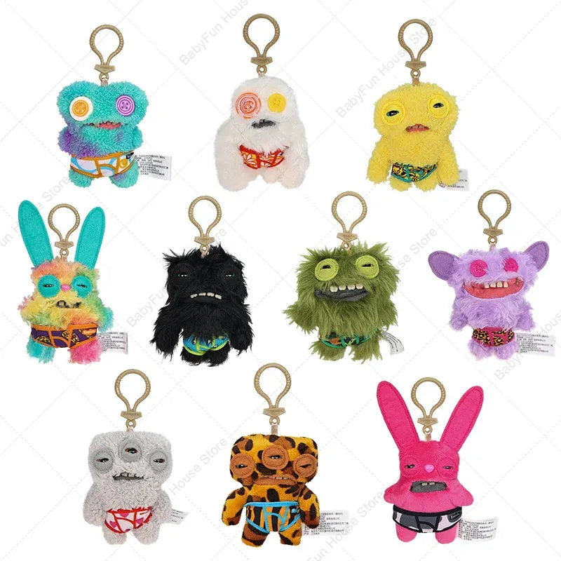 Original Fuggler Ugly Teeth Monsters Plush Toys Keychains Fugglers Wide Eyed Weirdo Annoyed Alien Rabbit Peluche Dolls Pendants