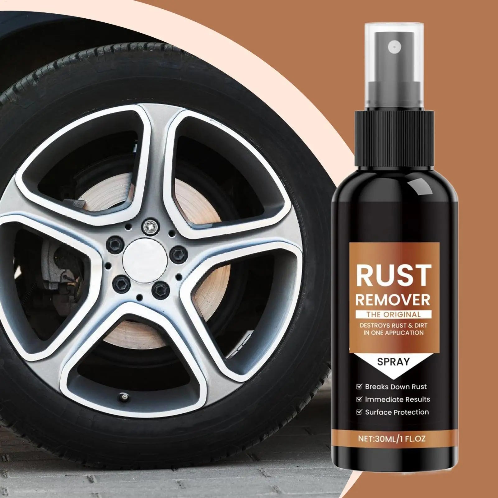 Rust Remover Spray Automotive Rust Remover Effective Concentrated 1 Fl.oz Fast-Acting Long-Lasting Cleaner for Household