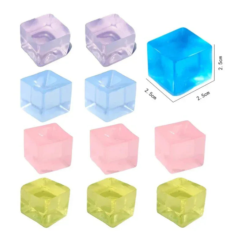 Squishy Ice Cube Stress Ball - 3 Pack Sensory Fidget Toy