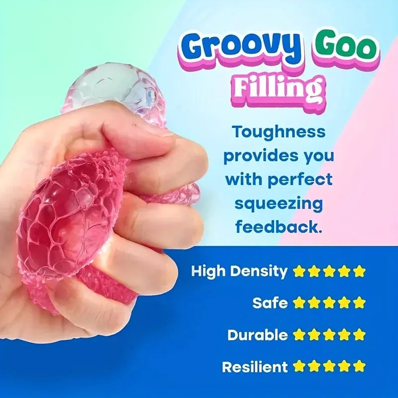 Textured Ice Ball Squishy Fidget Toy - Soft Squeeze Stress Relief for Kids & Adults